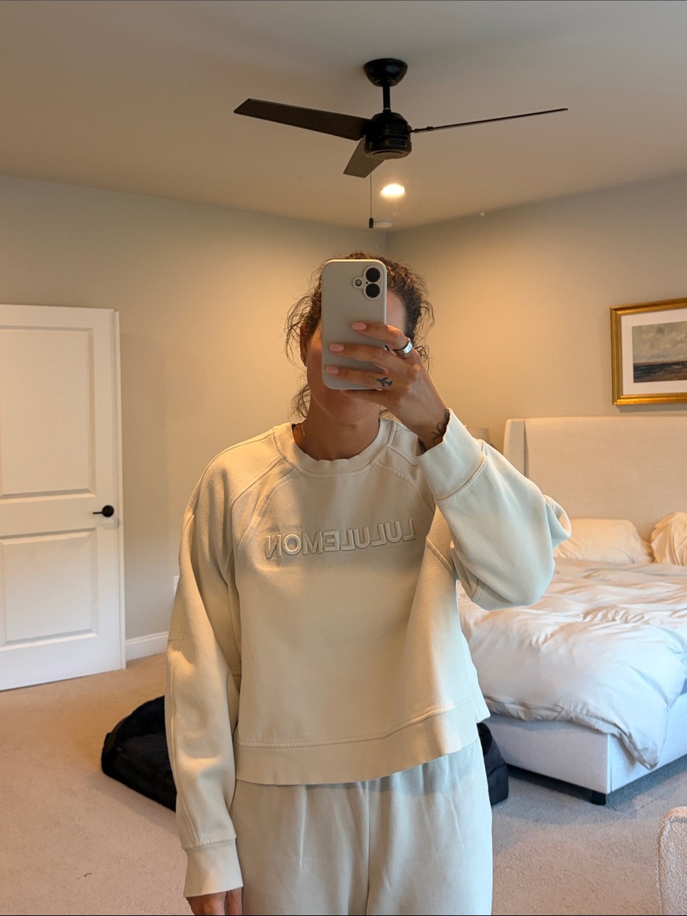 lululemon athletica Cream Embroidered Crew Sweatshirt